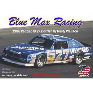 Salvinos J R Blue Max Racing 1986 Pontiac 2+2 Driven by Rusty Wallace 1/24 Scale Model Plastic Kit