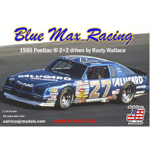 Salvinos J R Blue Max Racing 1986 Pontiac 2+2 Driven by Rusty Wallace 1:24 Scale Model Plastic Kit