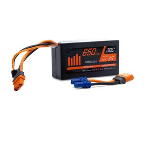 Spektrum 7.4V 650mAh 2S 30C LiPo Battery: IC2  SMART - SPMX6502SH2