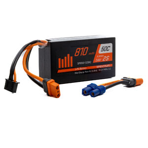 7.4V 810mAh 2S 50C LiPo Battery: IC2 Spektrum SMART - SPMX8102SH2