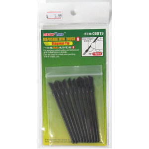 Master Tools 08019 Disposable Mini Diagonal Tip Paint Brush x10