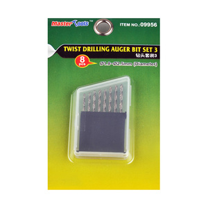 Trumpeter Twist Drilling Auger (Pin Vice) Bit set 3 (8pc) 1.8mm - 2.5mm  09956