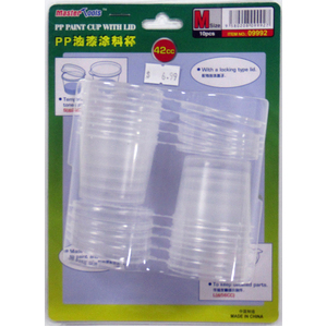 Master Tools 09992 PP Paint Cup with Lid, M-size (42cc x 10pcs)