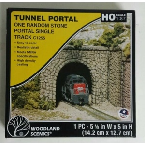 HO Scale Single Track Random Stone Tunnel Portal #C1255