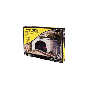 Concrete Double Portal, HO Scale Double Track Concrete Tunnel Portal from Woodland Scenics.  C1256