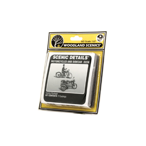 Woodland Scenics D228 Motorcycle & Sidecar HO Scale Castings