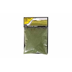 Static Grass (Medium Green) 2mm, From Woodland Scenics.  FS-614