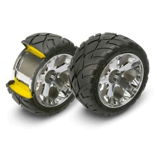 Traxxas Anaconda Tires Rustler
 - Traxxas 5577r Mirror Chrome All Star Wheel Anaconda Tires 2 Front Traxxas