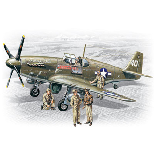 ICM 48125 P-51B with USAAF Pilots and Ground Personnel 1//48 plastic model kit